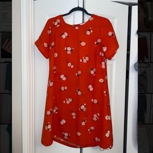Red Floral shift dress